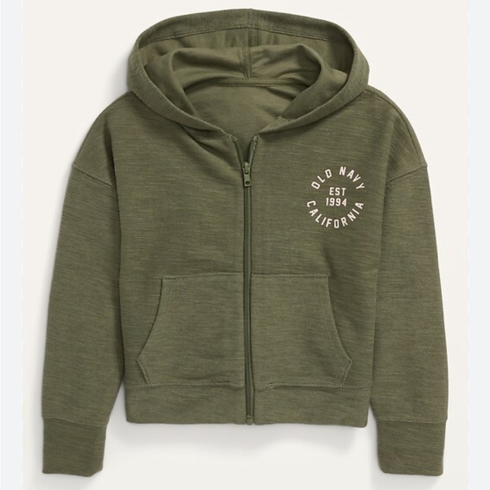 Girl’s Old Navy Lightweight Logo Zip Hoodie